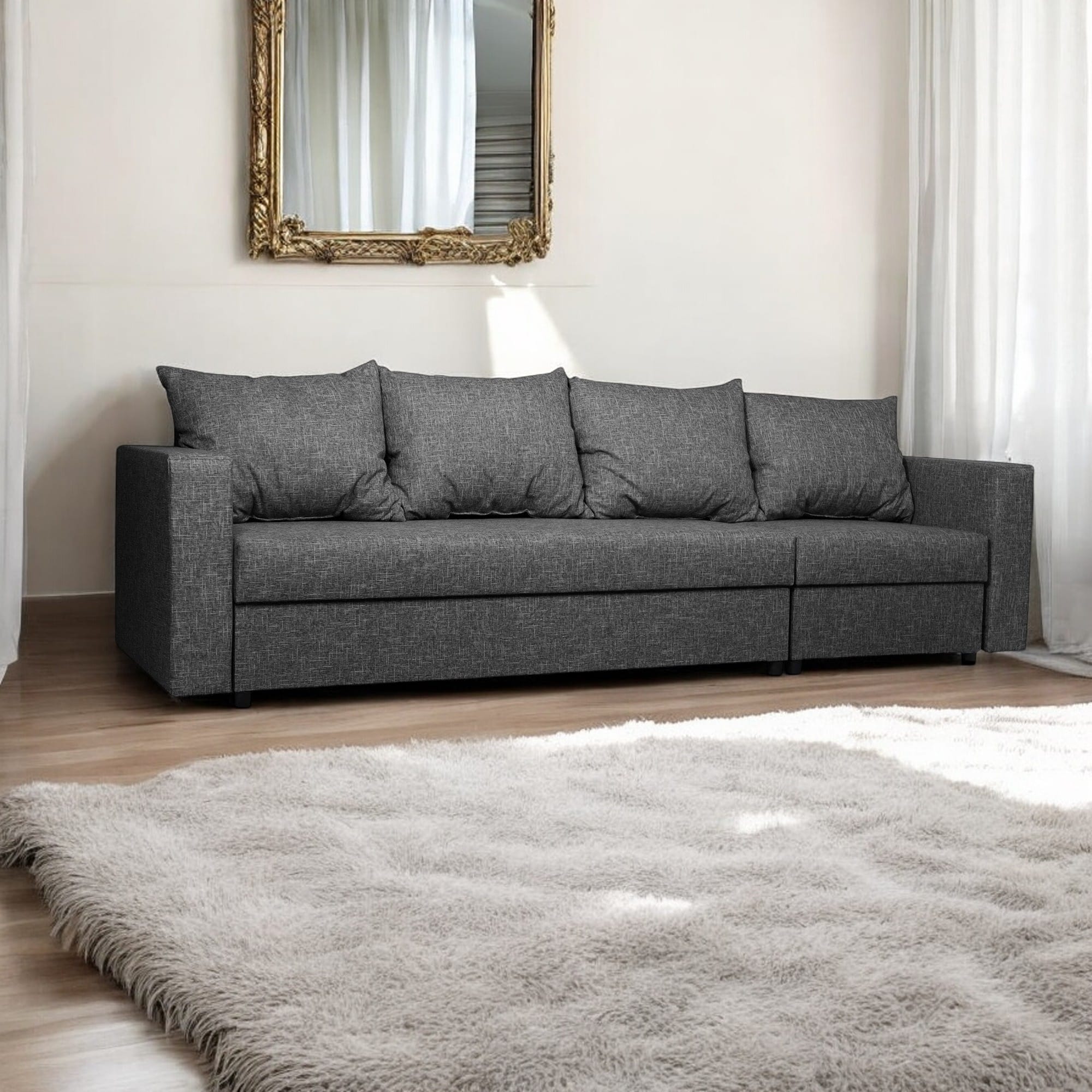 Stūra dīvāns Lona Grafīta XL (160cm) - 1