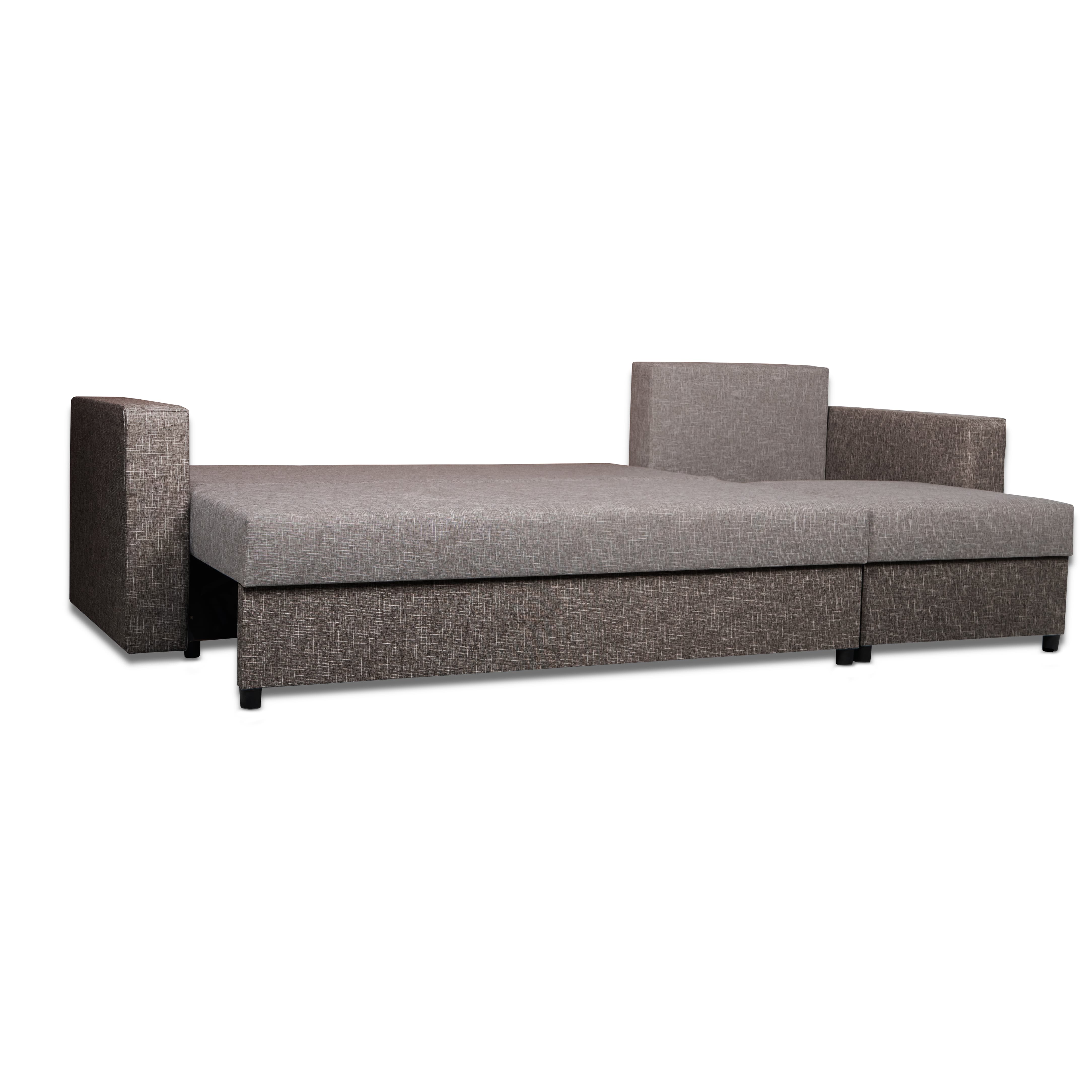 Stūra dīvāns Lona Kombinēts gaišs+tumši bēšs XL (160cm) - 4