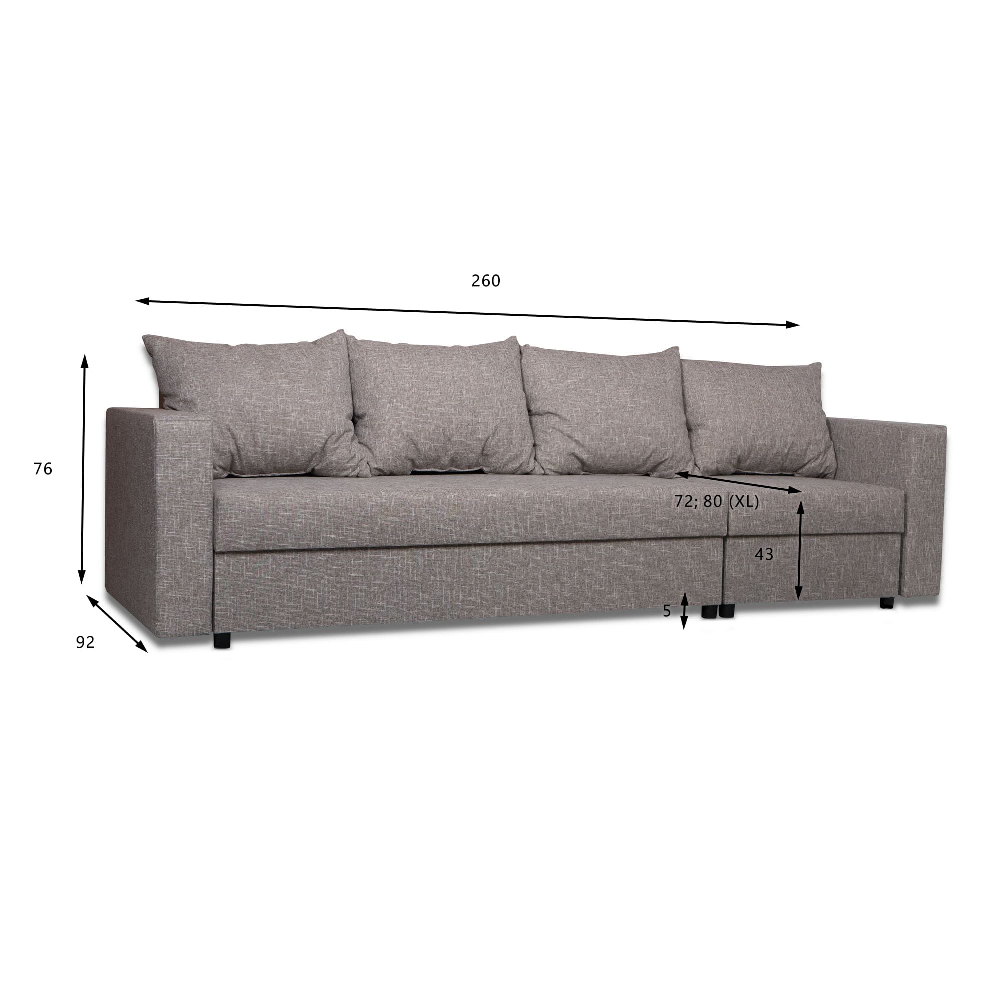 Stūra dīvāns Lona Kombinēts gaišs+tumši bēšs XL (160cm) - 3