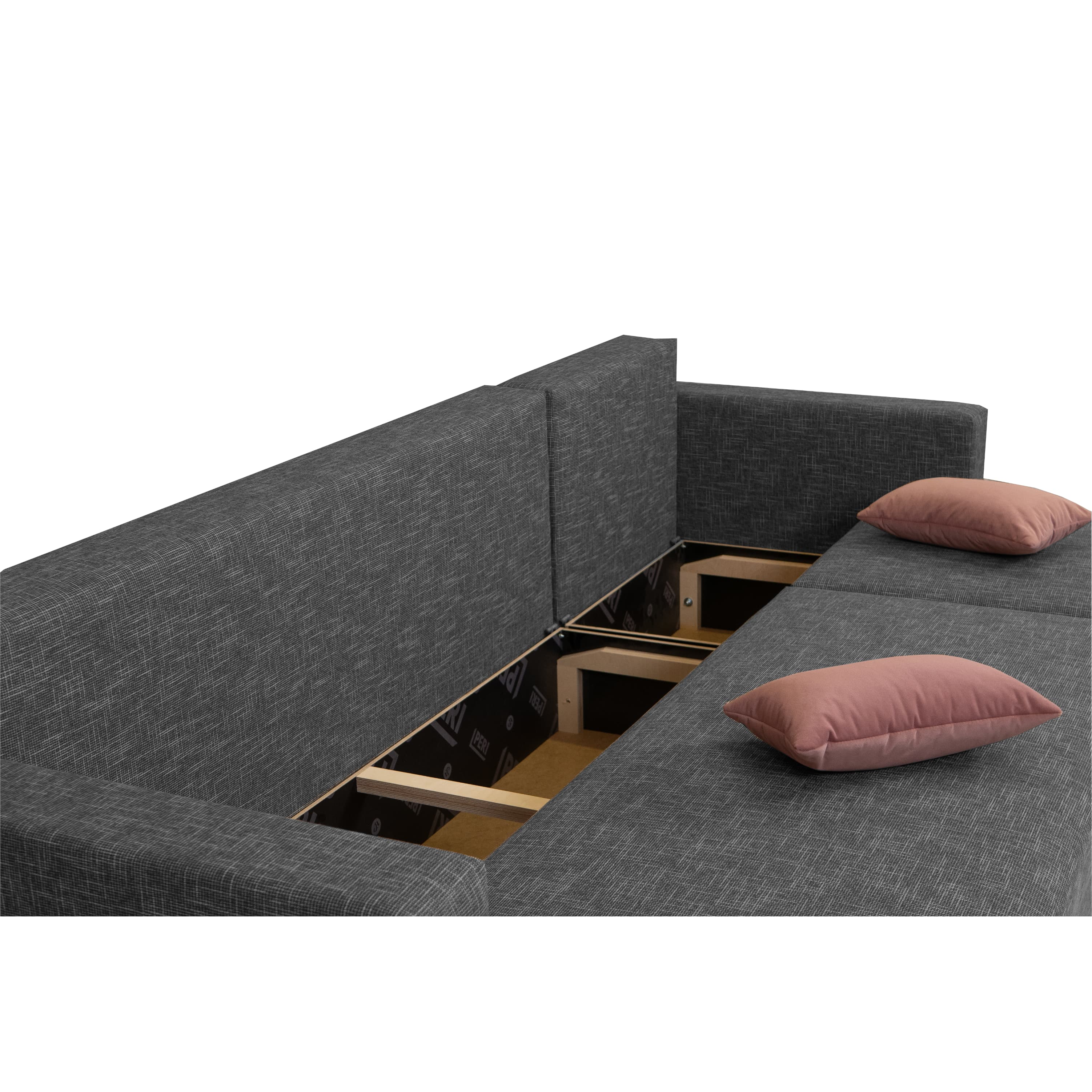 Stūra dīvāns Lugan+ Grafīta XL (160cm) — foto 10