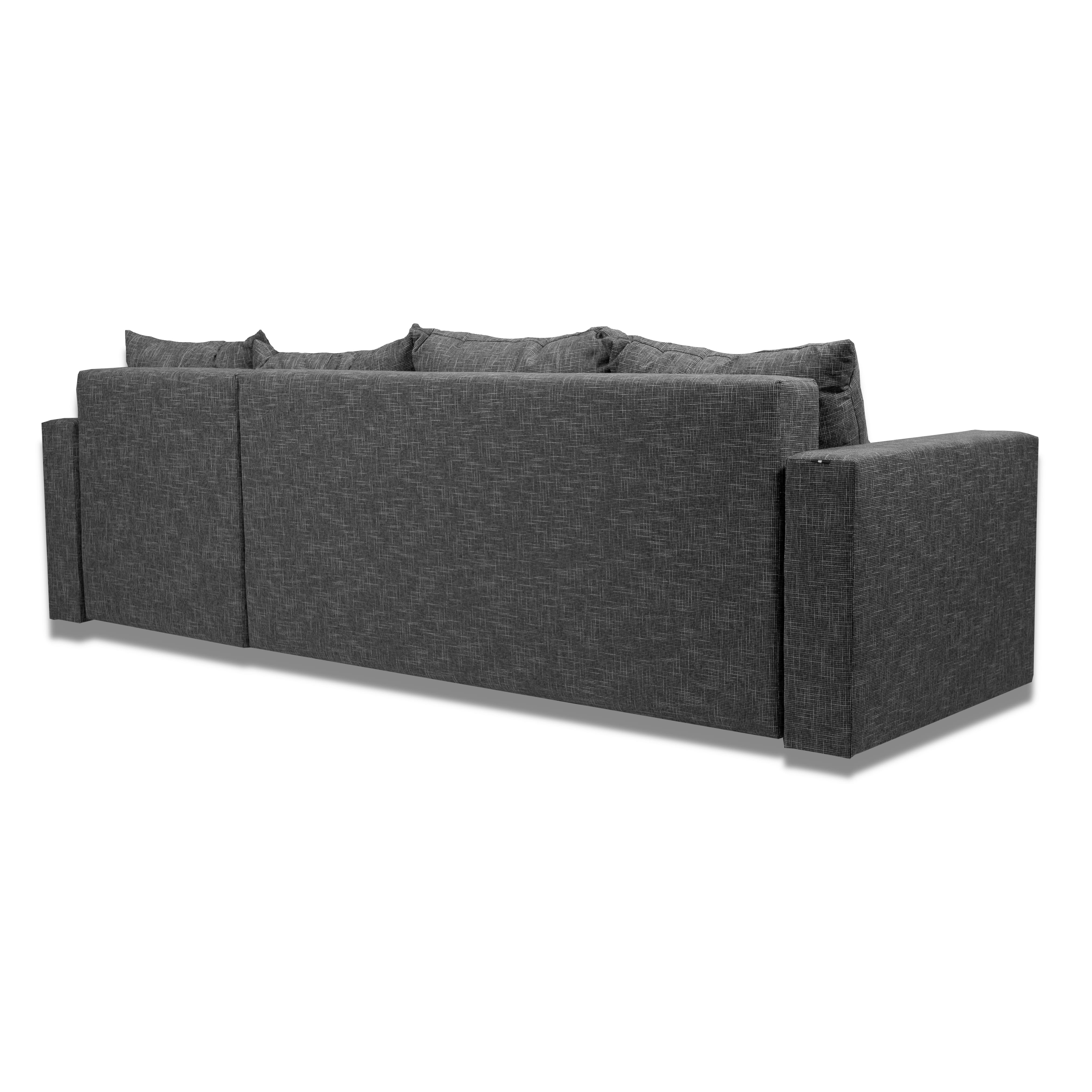 Stūra dīvāns Lugan+ Grafīta XL (160cm) — foto 12
