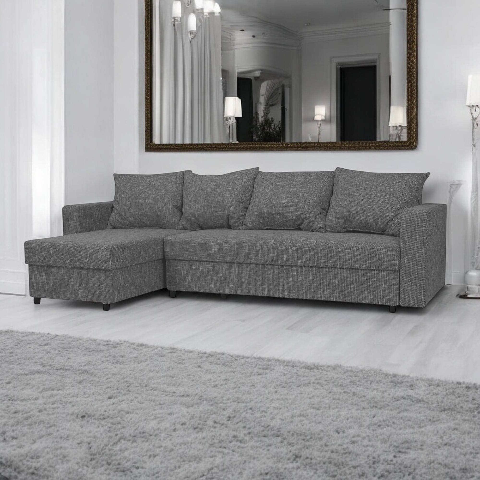 Stūra dīvāns Lugan+ Gaiši pelēka XL (160cm) - 1