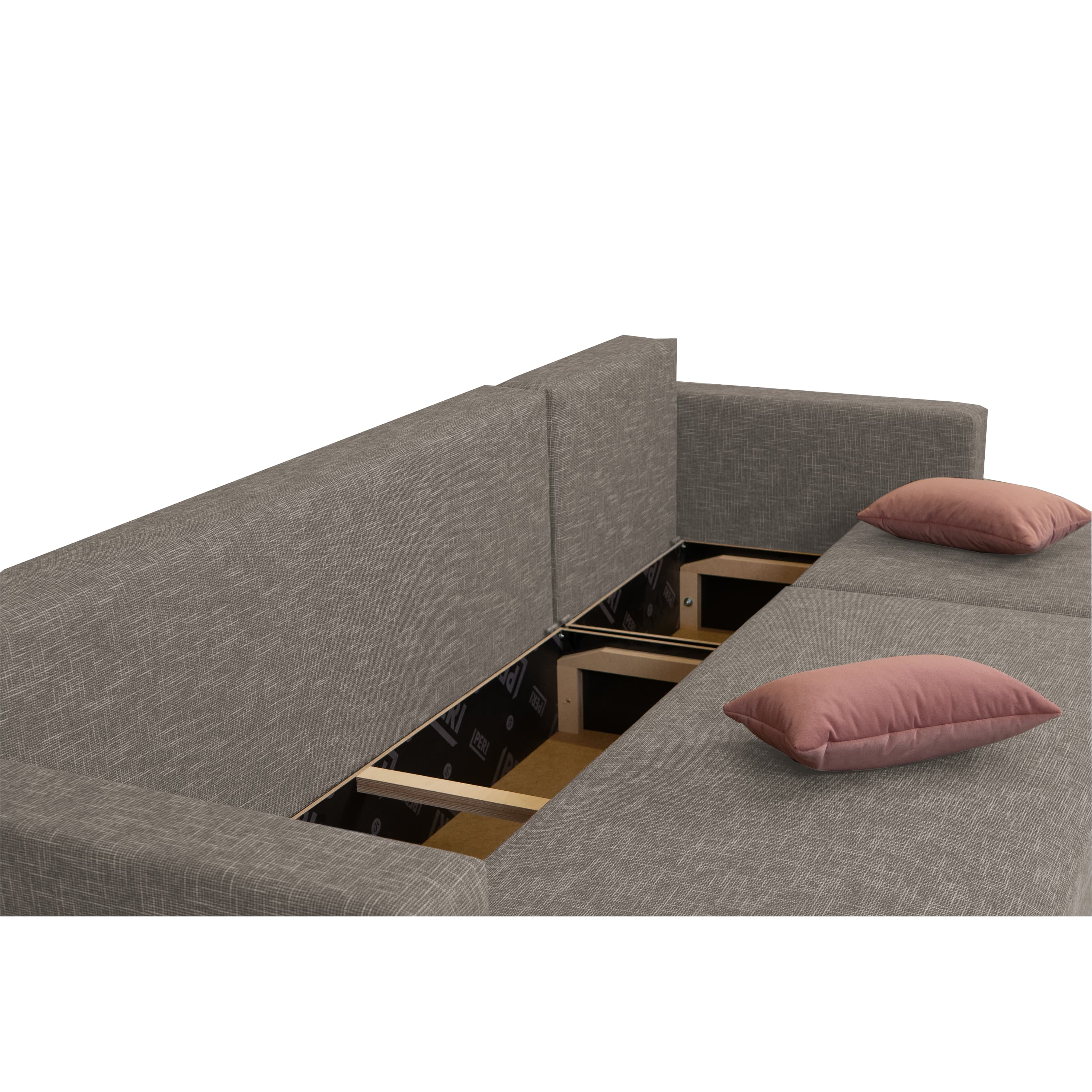 Stūra dīvāns Lugan+ Bēšs-pelēks XL (160cm) — foto 10