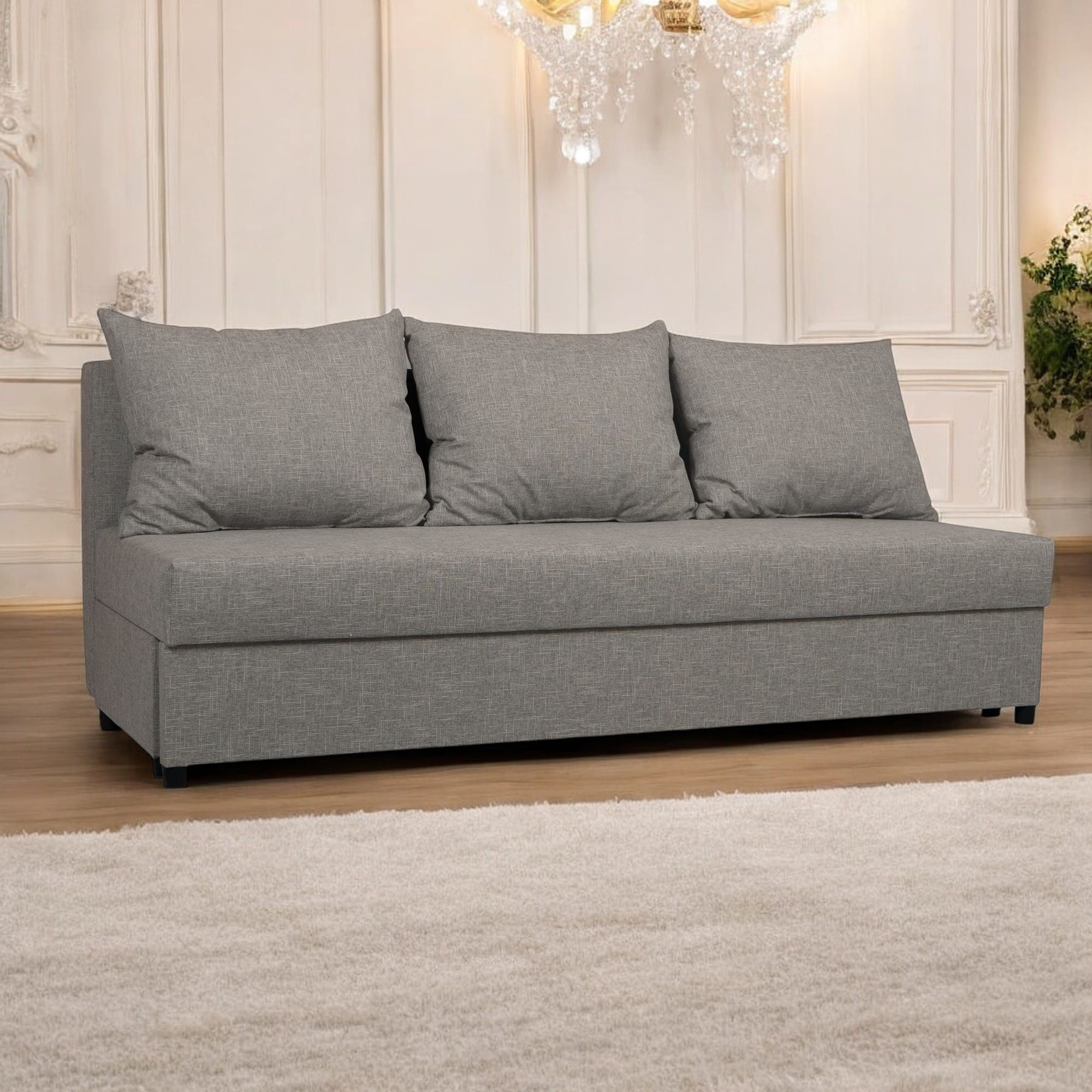 Dīvāns–Gulta Mini Bēšs-pelēks XL (160cm) - 1