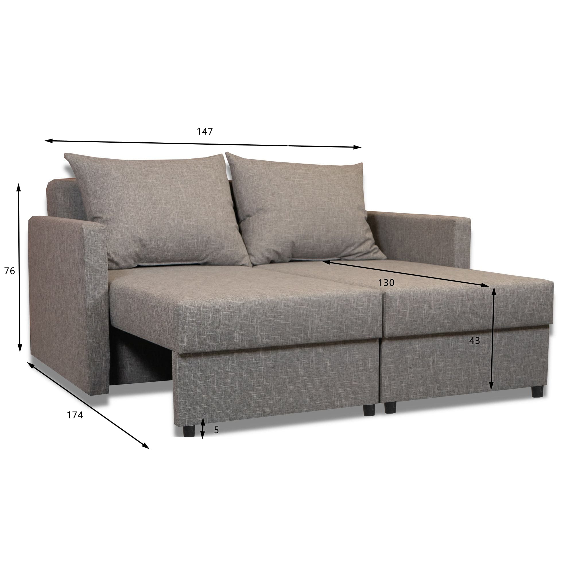 Moduļu dīvāns Mira 2X Grafīta - 3