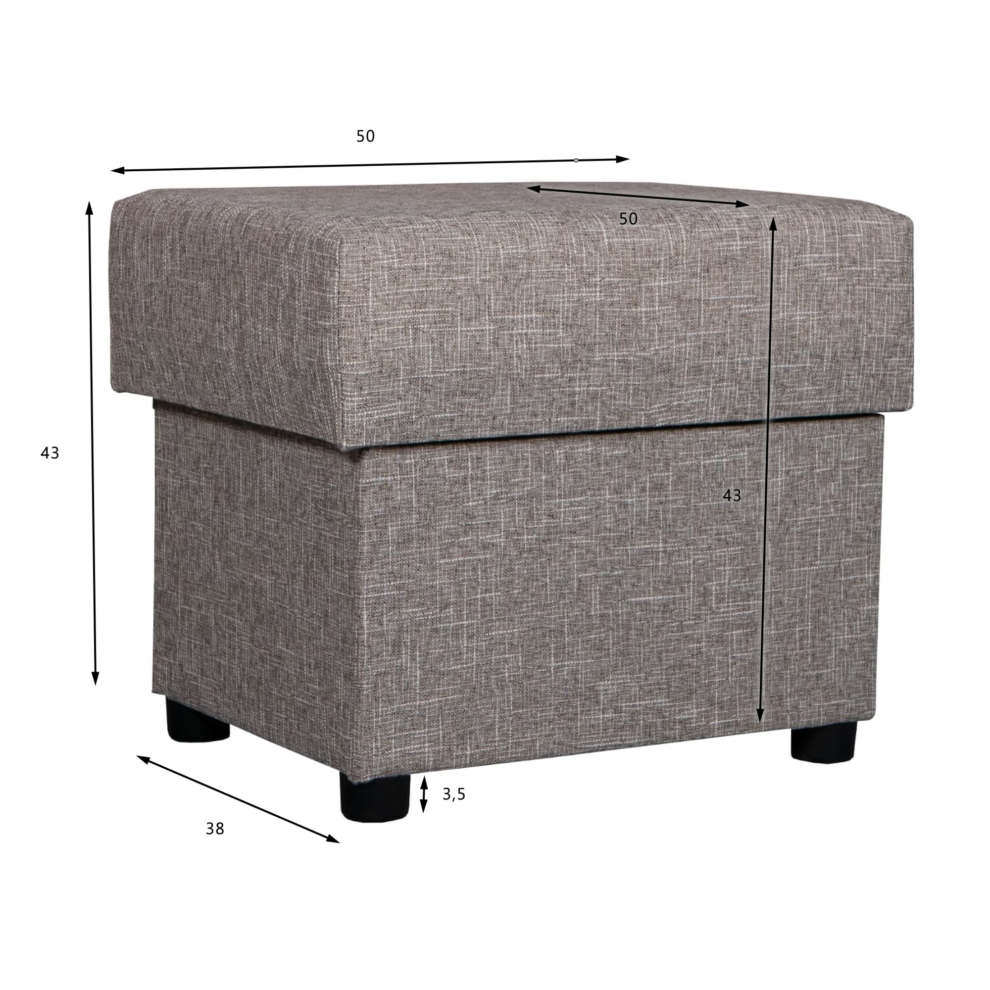 Pouf Tabit Combination of light and dark gray - 3