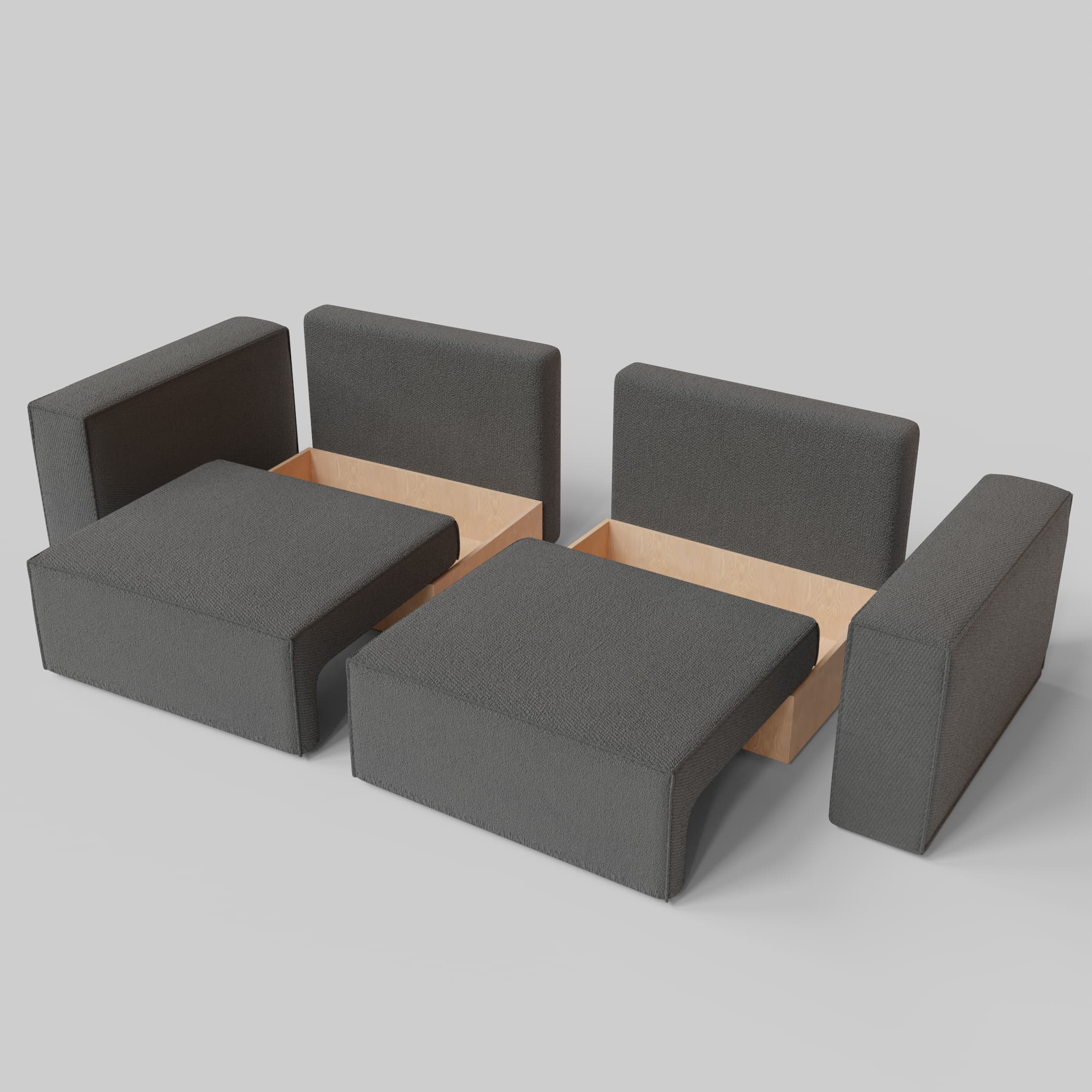 Moduļu divāns Ven n4 Mini Tumši pelēks - 4