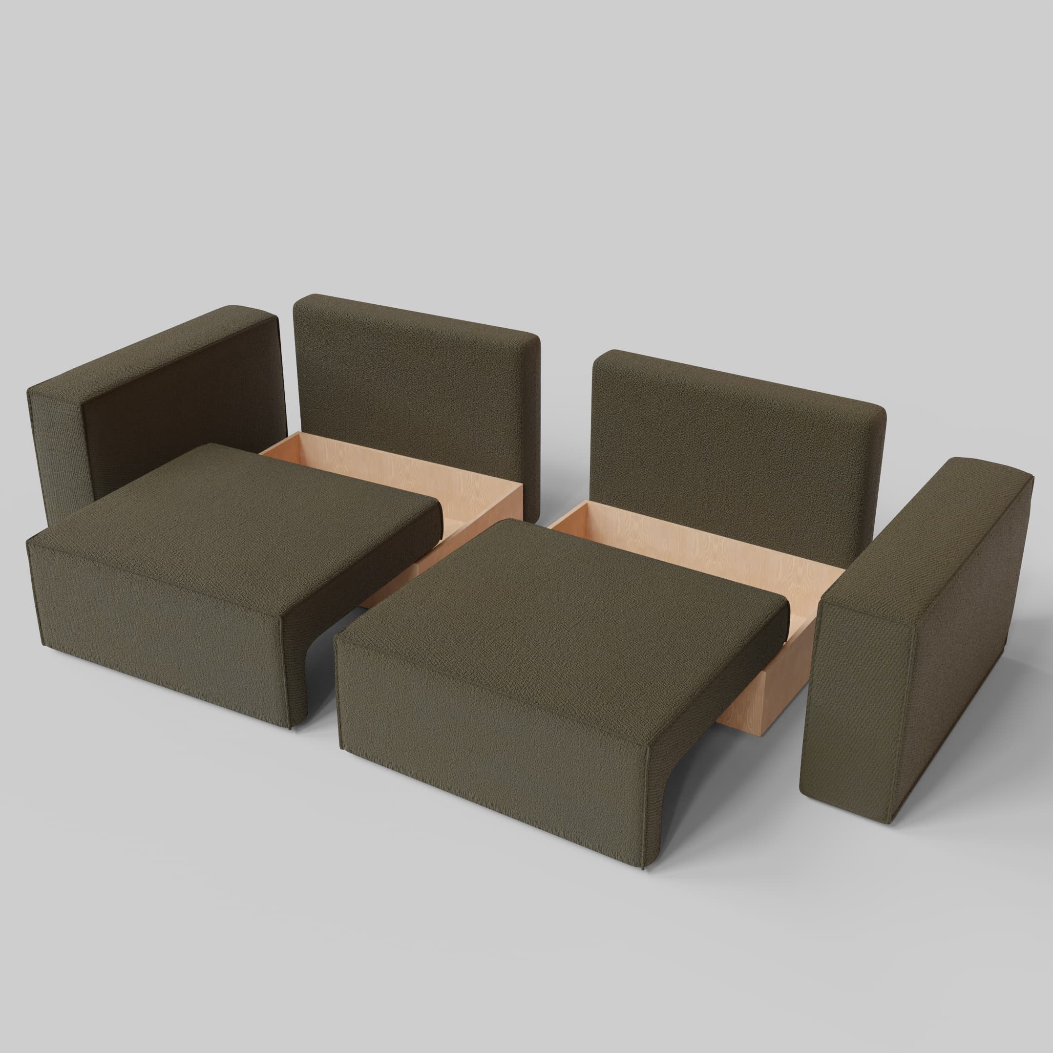 Moduļu divāns Ven n4 Mini Brūns - 4