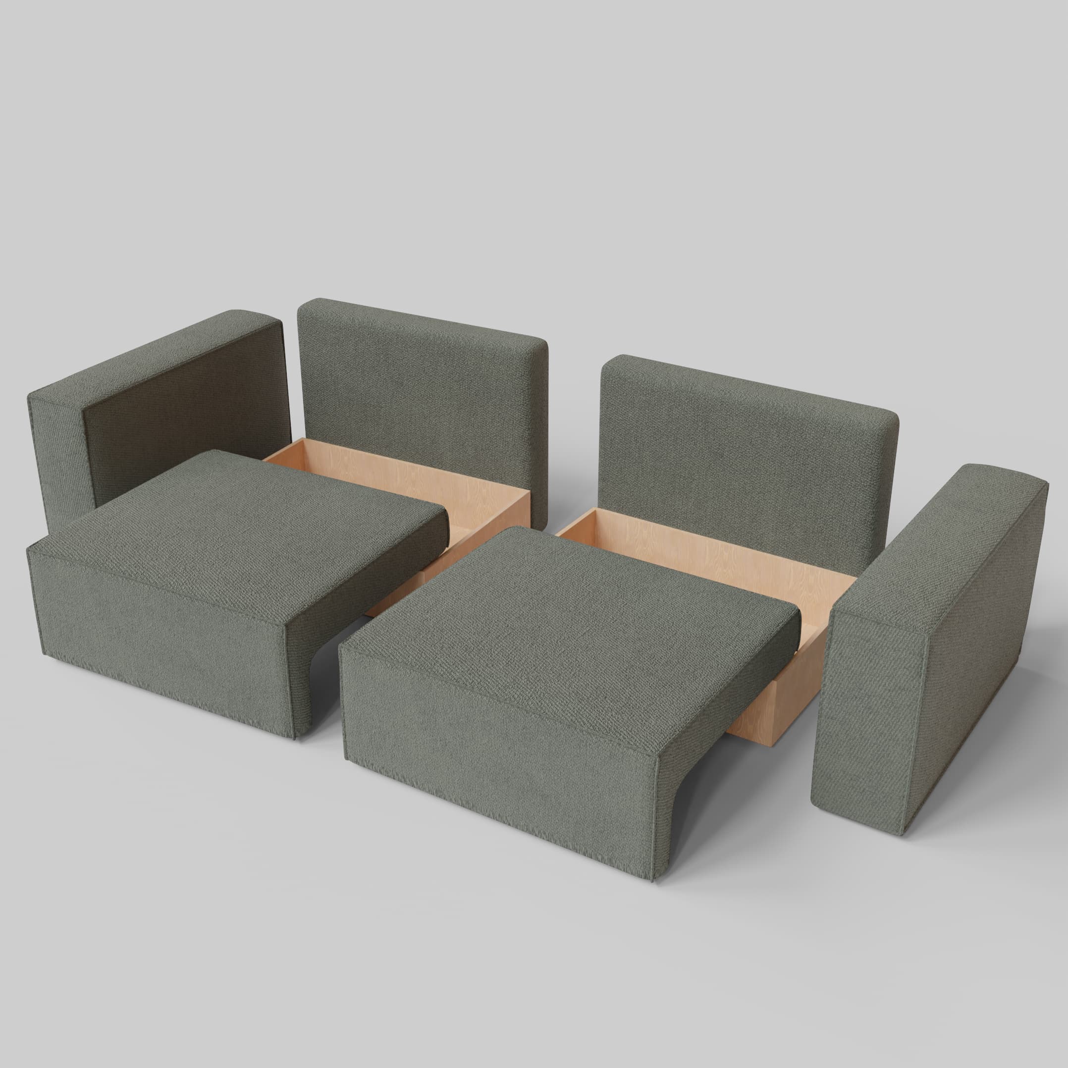 Moduļu divāns Ven n4 Mini Gaiši pelēka - 4