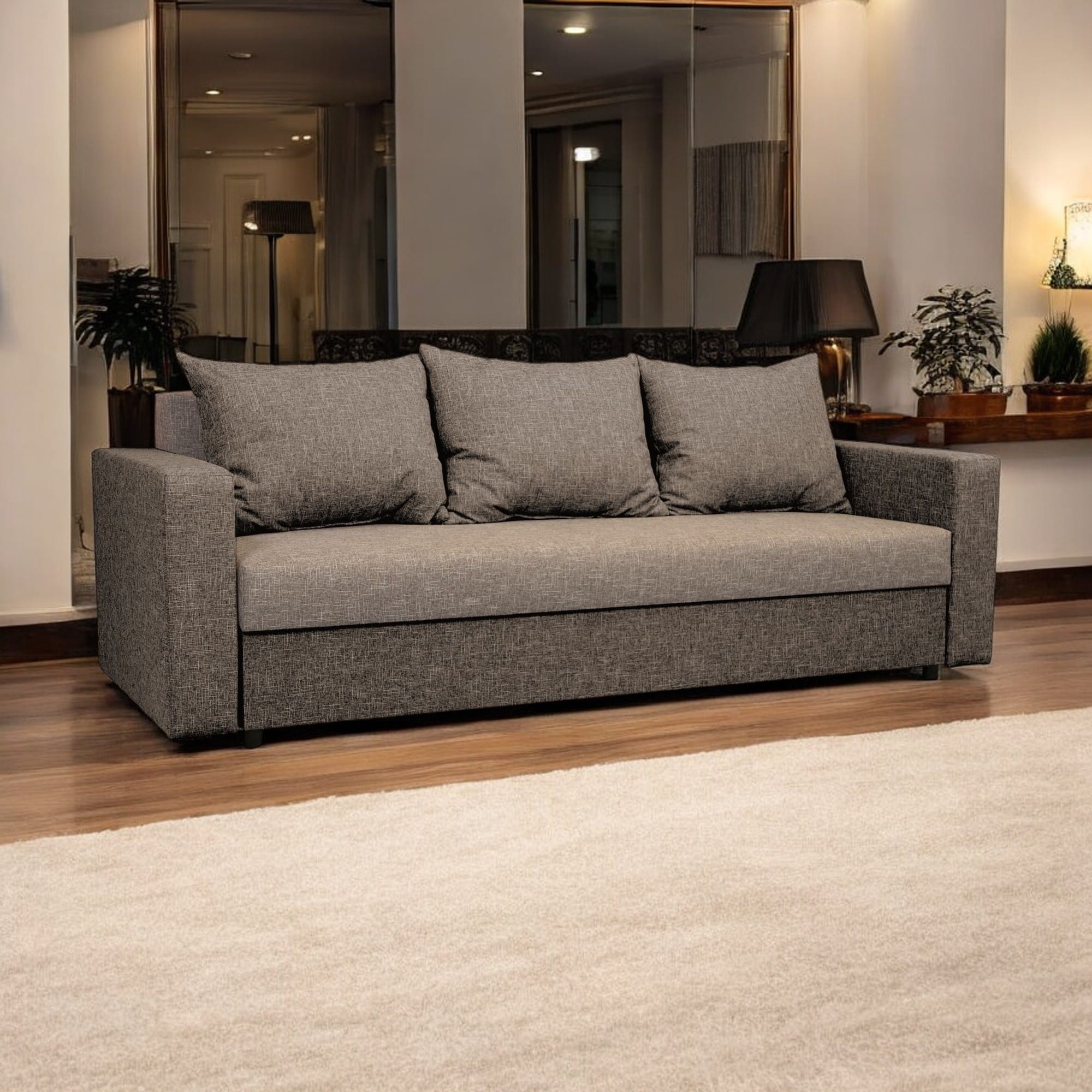 Dīvāns–Gulta Vuran Kombinēts gaišs+tumši bēšs XL (160cm) - 1