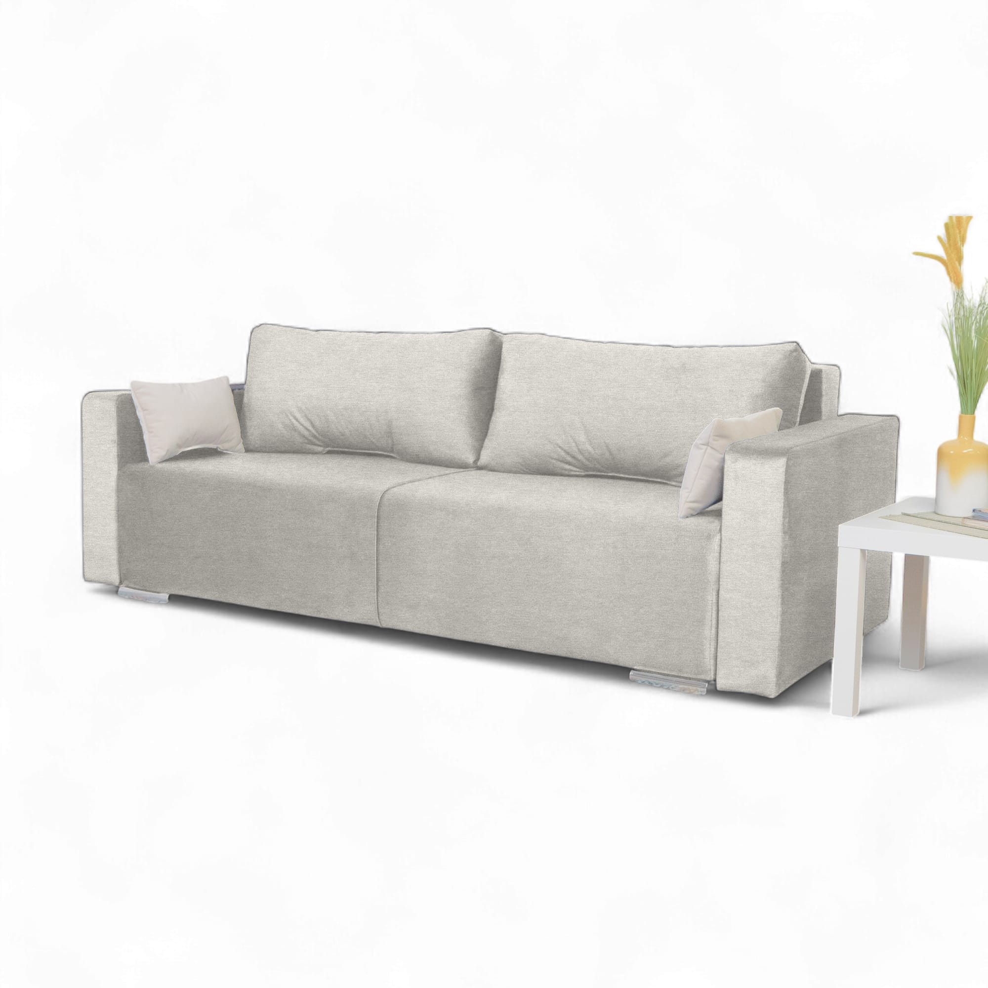 Dīvāns–Gulta Deka+ divans Gaiši pelēka XL (160cm) - 2
