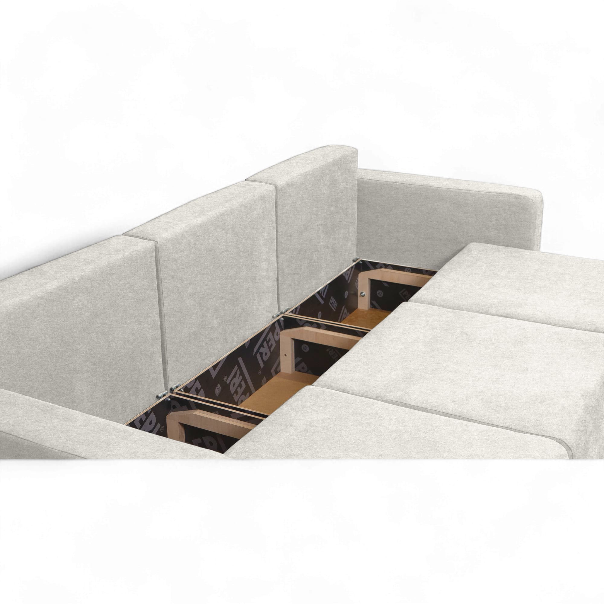 Moduļu dīvāns Modul 2400 Gaiši pelēka XL (160cm) - 4